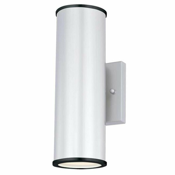 Brightbomb Nickel Luster Finish Frosted Glass Dimmable LED Up and Down Light Wall Fixture BR3280087